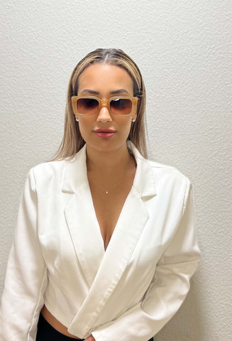 Beige Sonnenbrille mit UV-Schutz | GLORIER