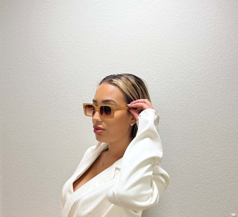 Beige Sonnenbrille mit UV-Schutz | GLORIER